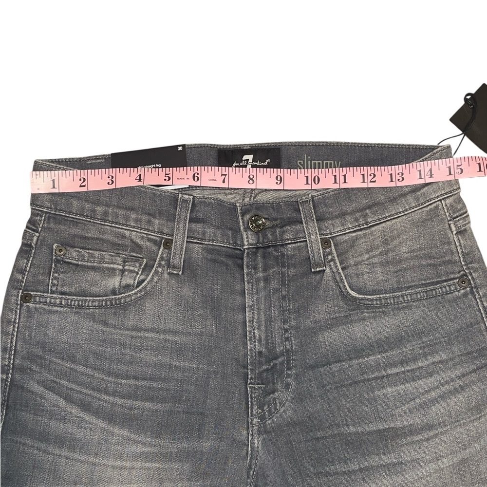 7 For All Mankind Jeans Slim Straight Leg Gray Size 30 NWT - Picture 10 of 17